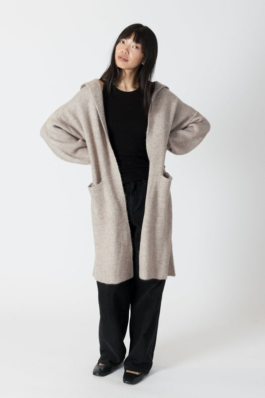 Darla Long Hooded Sweater Coat - Driftwood - Lyla + Luxe - ApresTenCo