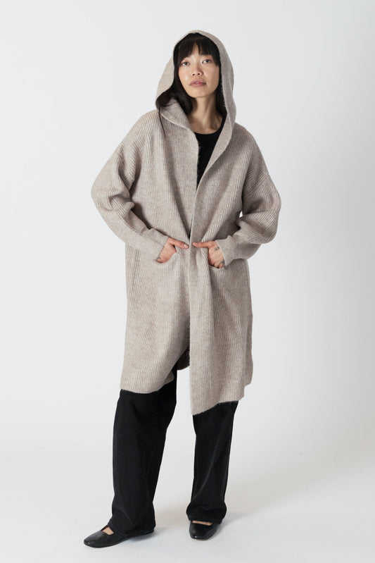 Darla Long Hooded Sweater Coat - Driftwood - Lyla + Luxe - ApresTenCo