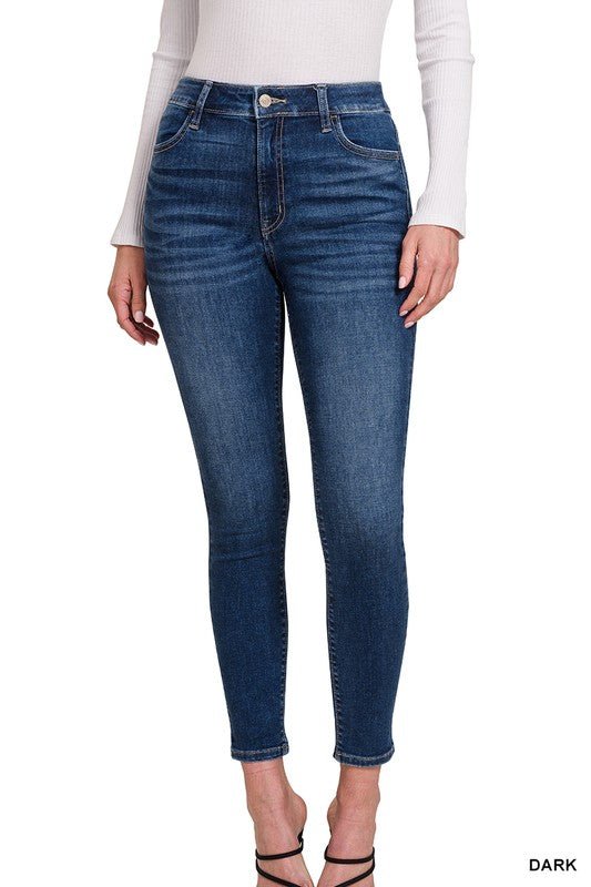 High Waist Skinny Jeans - Zenana - ApresTenCo