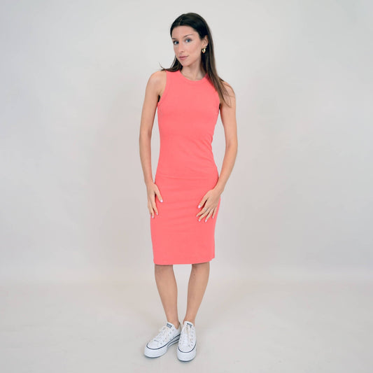Maria Sleeveless Tank Dress - Coral - ApresTenCo