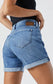 Pixie Denim Boyfriend Shorts - Light Ripped Organic Blue - ApresTenCo