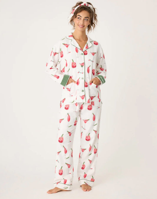 PJ Salvage - Cranberry + Cocktails Flannel PJ Set - ApresTenCo