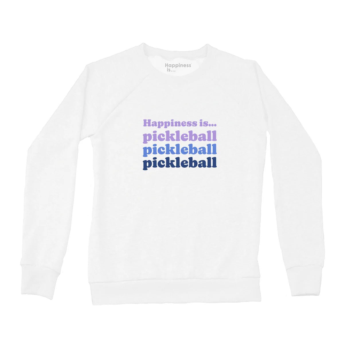 Women's Pickleball Triple Crew Sweatshirt, White - ApresTenCo